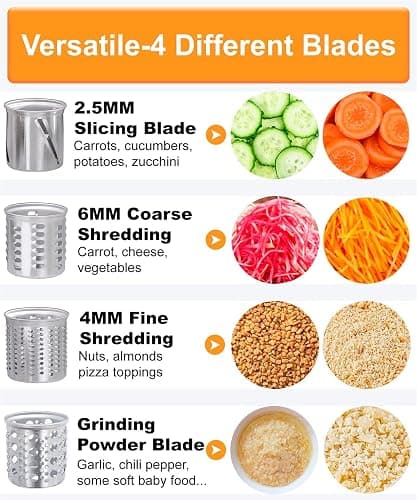 FavorKit Stainless Steel Salad Maker Attachment for KitchenAid Mixers, Large Slicer Shredder & Cheese Grater Accessories with 4 Blades,Dishwasher Safe thumbnail 6