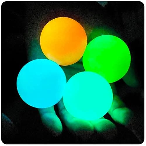 Glow in The Dark Sticky Balls that Stick to The Ceiling,Stress Balls for Kids and Adults,Glowing Sticky Ball,ASMR Cool Stuff for Teens,Elevated Ball,Glow Toys,LumiBalls,Stocking Stuffers(4Pcs) - Image 1