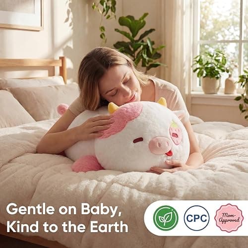 Weighted Stuffed Animals 4.0 Lbs – Weighted Strawberry Cow Plush, Weighted Plush Animals for Kids, Cow Weighted Pillow, Birthday Gifts for Women, Girls and Males (23 inch) thumbnail 9