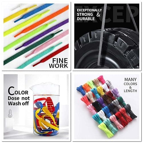 VSUDO Flat Shoe Laces for Sneakers, Shoelaces for Sneakers, Athletic Shoelaces thumbnail 6
