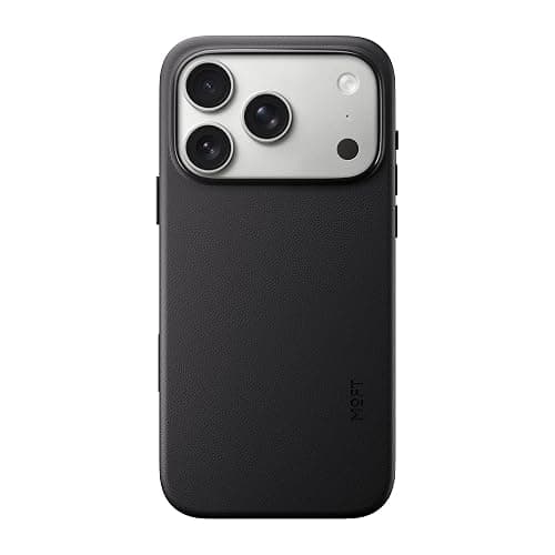 MOFT MOVAS Snap Case for iPhone 17 Pro, MagSafe Compatible, Soft-Touch Vegan Leather, Classic Minimalist Design, Lightweight, Stain-Resistant & Camera Protection, Jet Black - Image 1