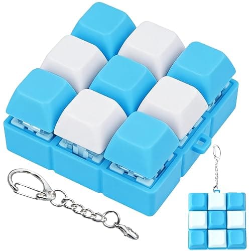 ILHSTY 9-in-1 Keyboard Fidget Toy, Clicker Fidget Toy with Keychain | 9-in-1 Design, Removable Keycaps and Keychain, Clicky Button Fidget for Adults, Stress Relief for Home Office School Gift - Image 1