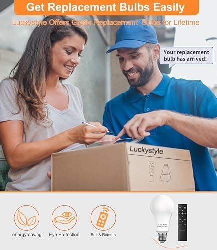 luckystyle Dimmable Floor Standing Tall Lamp, 12W Led Bulb with Lampshade, Foot Switch, Remote Custom Color Temperature Pole for Bedroom, Office, Kids & Living Room, Black thumbnail 5