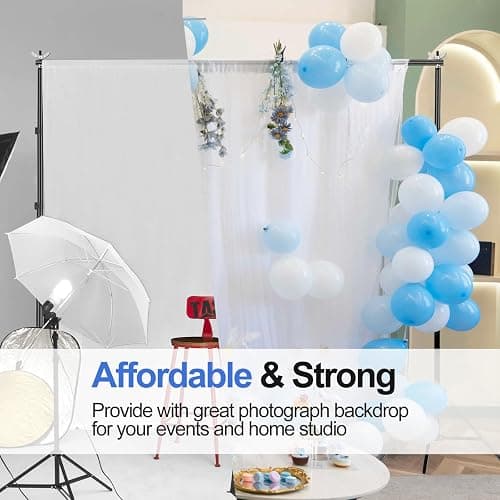 EMART Backdrop Stand 10x10ft(WxH) Photo Studio Adjustable Background Stand Support kit with 2 Crossbars, 8 Clamps, 2 Sandbags and Carry Bag for Parties, Events Decoration, Wedding, Photography thumbnail 6