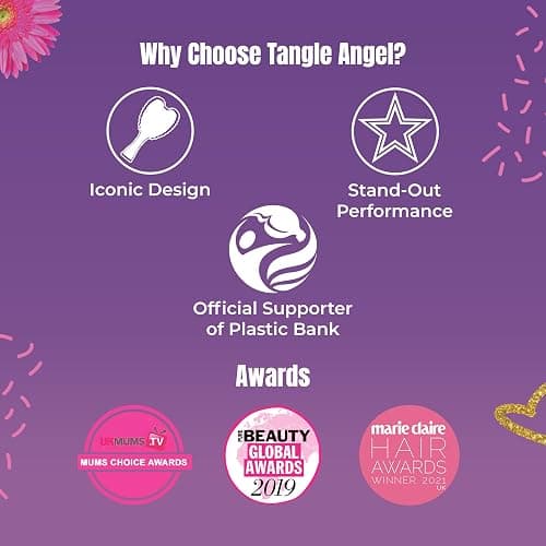 Detangling Hair Brush - Anti Static Angel Wing Hair Brush with Soft & Flexible Bristle for Straight & Wavy Hair - Tangle Angel Hair Detangler Brushes for Blow Drying & Shower - Gloss Pink thumbnail 5