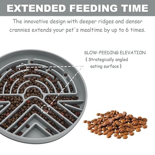 Zonopy Slow Feeder Dog Bowl for Medium & Small Pets, Anti Choking Puzzle Dog Food Bowl with Non-Slip Base, Interactive Pet Slow Eating, Silicone Feeder for Puppies & Cats thumbnail 3