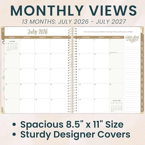 bloom daily planners HARDCOVER Planner 2026-2027 (8.5" x 11") Academic Year (July 2026 - July 2027) - 13 Months Task Goal Planner for Women - Monthly & Weekly Agenda Book - Bows thumbnail 3