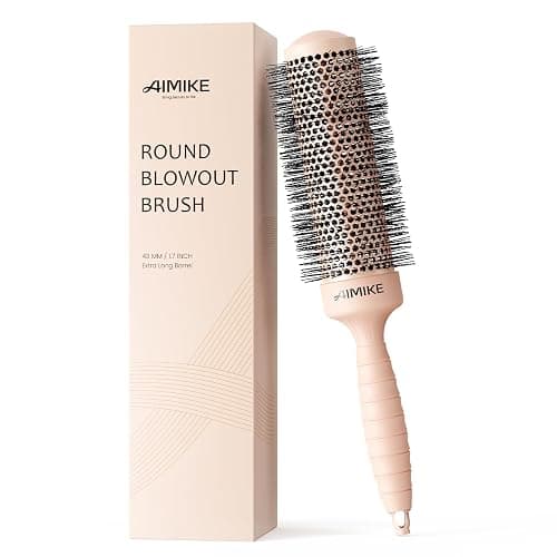 AIMIKE Round Brush for Blow Out, Extra Long Round Hair Brush w/Nano Thermal Ceramic & Ionic Tech, for Blow Drying & Styling, Curling and Shine - Barrel 1.7 inch - Image 1