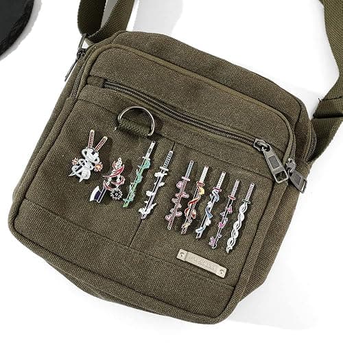 YURAOER Anime Slayer Keychain Pin Set - Cartoon Figures 9 Hashiras Mini Katana Sword Key Chains Enamel Pin Jewelry Men Women thumbnail 6