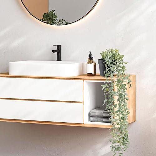 Der Rose 1Pcs Fake Plants Hanging Artificial Potted Faux Eucalyptus Plants for Modern Boho Farmhouse Bathroom Office Desk Wall Art Shelf Living Room Aesthetic Decor Indoor thumbnail 5
