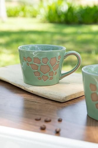 DIHOclub Giraffe Coffee Cup Ceramic 3D Wild Animal Inside Mug,Cute Cartoon Handmade Figurine Mugs,Holiday and Birthday Gift for Coffee Milk Tea Lovers,12 OZ(Green Giraffe) thumbnail 6