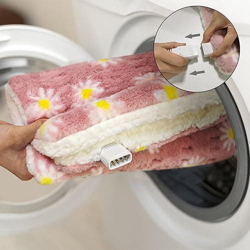 GOQOTOMO Flower Heating Pad for Back Pain Relief- 12" x 24"12 Heat Levels, 8 Timers Stay on, Machine Washable -F1224 - Pink - Pink flower thumbnail 7