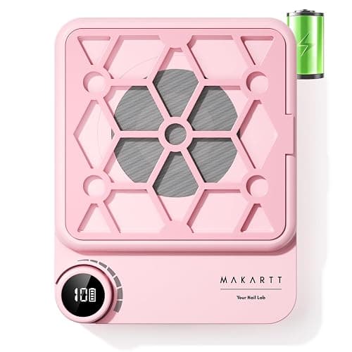 Makartt Compact Rechargeable Nail Dust Collector - 5500RPM Mini Nail Vacuum, Adjustable Speed, Quiet, for Salon & DIY, Includes 10 Filters & Dust Brush, White - Image 1