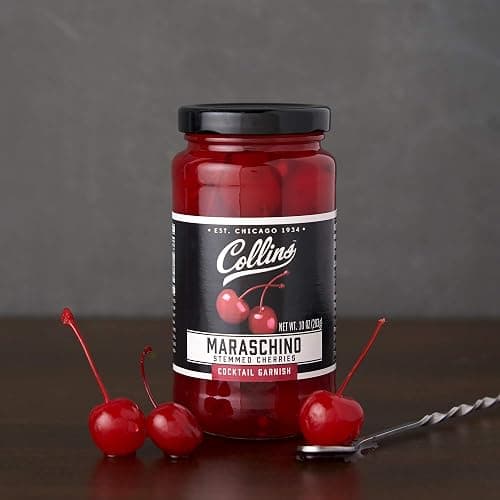 Collins Stemmed Maraschino Cocktail Cherries - Royal Anne Cherries Garnish for Cocktails, Manhattan and Old Fashioned Mix, 10oz thumbnail 5