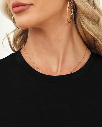 Memorose Womens Short Sleeve Tops Summer T Shirts Round Neck Causal Fashion Basic Tee thumbnail 5