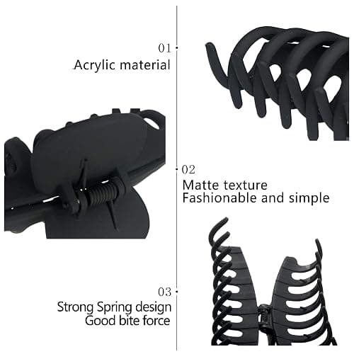 OWIIZI Large Hair Claw Clips for Women 4.3" Matte Leopard Jumbo Hair Clips Non-Slip Ponytail Barrette Strong Hold Claw Clips for Girls Long Thick Hair (4Packs) - Style 1 thumbnail 3