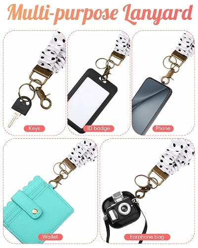 Geyoga Scrunchie Teacher Lanyard for ID Badge, Stretchy Neck Key Lanyards for Women Men, Long Lanyard for Back to School Gift thumbnail 5
