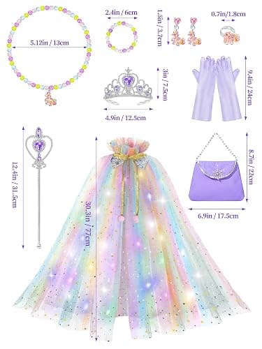 Fuzmo Light Up Princess Dress Up for Girls 3 4 5 6, Toddlers Dress Up Clothes, Princess Toy for Kids Birthday Gift thumbnail 6