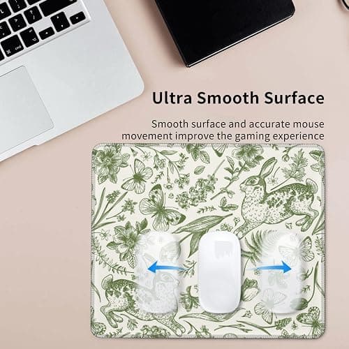 Floral Mouse pad,Green Mouse pad,cottagecore Gift,Mouse pad Aesthetic,Botanical Mouse pad,Small Mouse pad,8.3 * 10.3 Inches,Non-Slip Mouse Pad thumbnail 4
