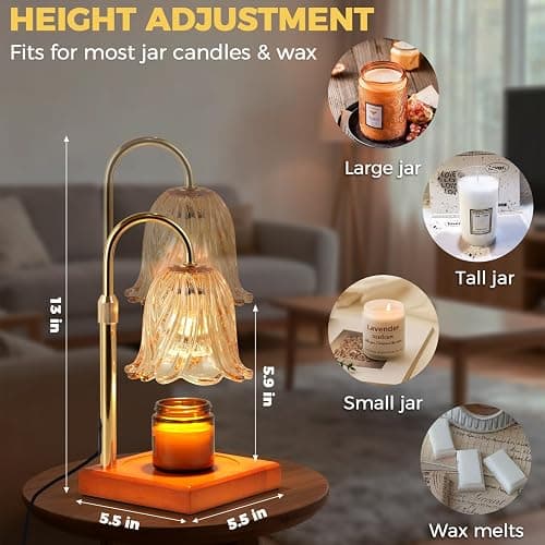 GODONLIF Candle Warmer Lamp with Timer Dimmable, Birthday Gifts for Women Mom, House Warming Gifts New Home Decor, Wax Melt Warmer for Jar Candles | Dimmable, with Timer, for Jar Candles, Birthday Gifts for Women Mom, House Warming Gifts, New Home Decor thumbnail 2