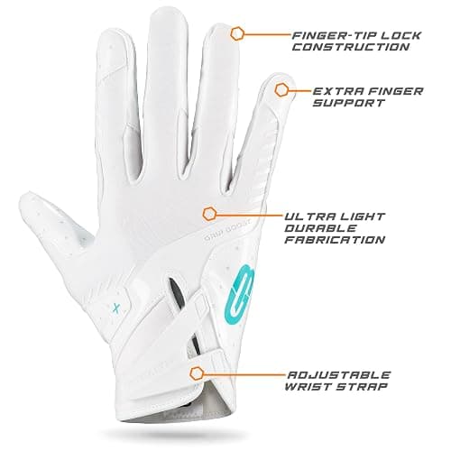 Grip Boost Football Gloves - Peace Stealth 6.0 Boost Plus Sticky Technology - Adult and Youth Football Gloves for Wide Receiver - Men's and Boys Sizes thumbnail 4