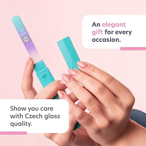 Bona Fide Beauty Czech Glass Nail File with Case in Pastel Green Violet | Crystal File for Natural Nails with Protective Case, Nail Care Tool Gifts for Women, Fine Grit Gentle Nail Care thumbnail 8