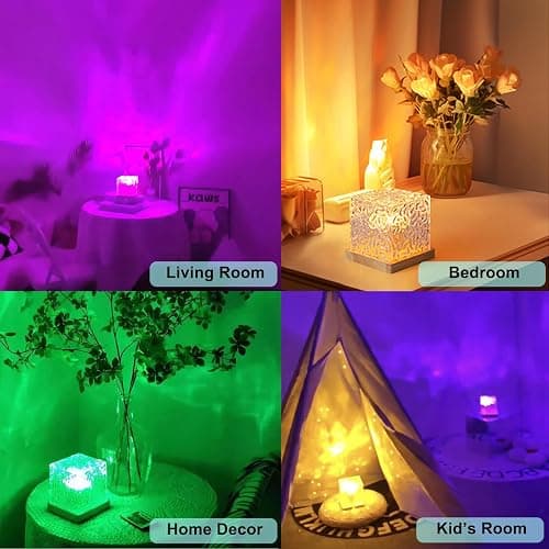 Aurora Ocean Wave Lights Projector No Wiring, Touch Cube Color Changing Light with 16 Colors 4 Modes Dimmable Cordless Mood Lamp for Shower, Northern Light for Bedroom Bathroom, with Remote (Large) thumbnail 7