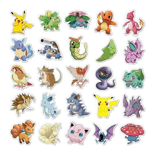 100 PCS Pokemon Cute Stickers for Gifts, Waterproof Sticker for Phone, Laptop, Water Bottles, Hydro Flask, Stickers for Kids, Toddlers, Vinyl thumbnail 2