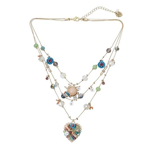 Betsey Johnson Womens Butterfly Charms Layered Necklace - Image 1