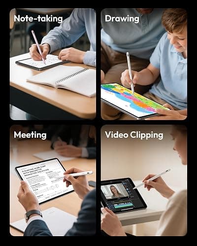 Metapen Pencil A8 for iPad 2018-2026, (2X Faster Charge), Pixel Precision, Stylus Pen Compatible Apple iPad 11 A16/10/9/8/7/6th Gen, Pro 12.9/11/13 Inch M4, Air 3/4/5/M2/M3, White thumbnail 7