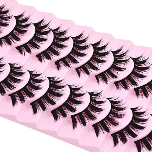 10 Pairs Manga Lashes Anime Cosplay Lashes Spiky Manga Style Lashes Janpanese 16mm Extension Natural Manhua Doll Eye Lashes Halloween/Party Makeup Look by AUGENLI (A3) thumbnail 4