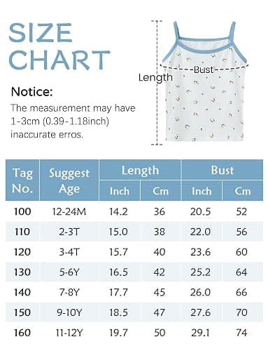SEAUR Toddler Girls Cotton Camisole Cute Tank Tops Tagless Sleeveless Undershirt Spaghetti Strap Flower Clothes thumbnail 6