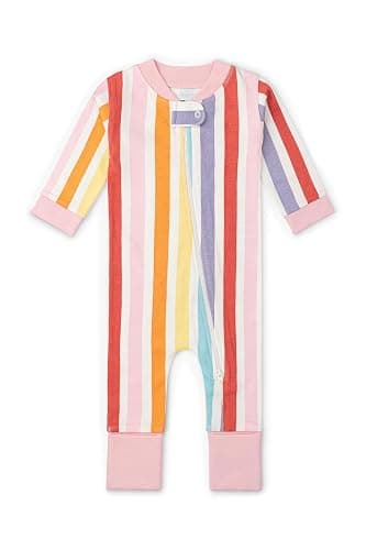 MONICA + ANDY One Piece Baby Pajamas, 100% Organic Baby Clothes for Girls and Boys, Sizes For Newborn and Infant - Image 1