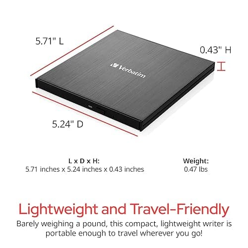 Verbatim Blu-Ray DVD-Drive 43888 - External - Black thumbnail 3
