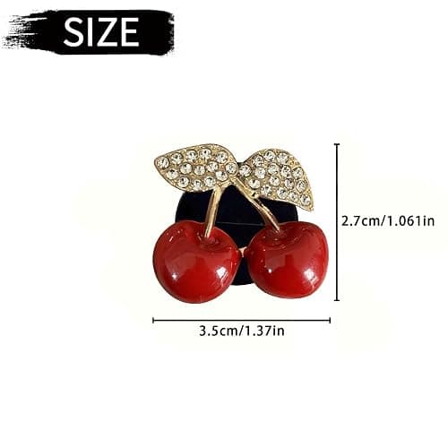 4 Pcs Cherry Car Air Vent Freshener Perfume Clip, Rhinestone Car Air Outlet Fragrance Perfume Clip Freshener, Bling Cute Car Accessories Car Decoration for Women,Air Fresheners,Car Decor（Odor Random） thumbnail 2