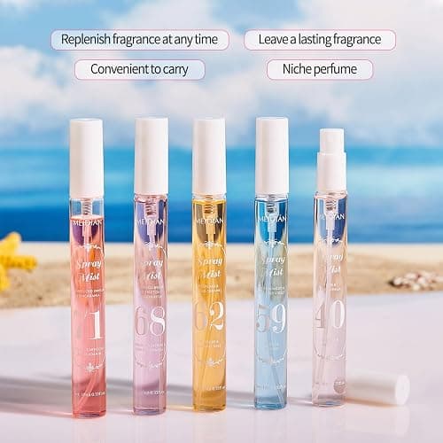 MeiPlumLai Perfume Fragrance Mist,Hair & Body Perfume Spray Set,Long-Lasting Fresh Fruity Spray for Women,Travel Size Mini Fragrance Mist Gift Set,5 Scents(40.59.62.68.71) thumbnail 4