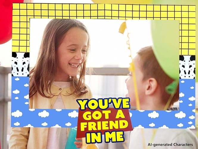 LaVenty You've Got A Friend in Me Party Photo Booth Props Frame | You've Got A Friend in Me Party Photo Booth Props Frame Friend Party Supplies Friends Decor Party Favors for Boy Birthday thumbnail 6