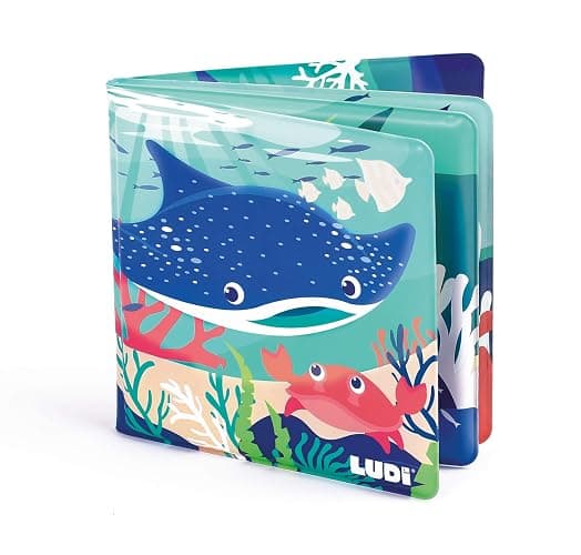 Ludi - Livre De Bain Magique - 12 Animaux Marins Et Coraux - À Décourvrir Au Contact De l'eau - Dès 10 Mois - Découverte, Motricité Fine Et Réflexion - Thème Marin - Image 1