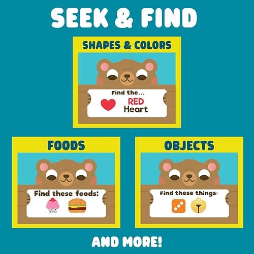 Chuckle & Roar Sensory Seek & Find Scavenger Hunt Bear – Plush Travel Toy with Hidden Objects, 40 No-Reading Challenge Cards, Sensory Activity for Focus & Calm, Toddler Gift Ages 3+ thumbnail 3