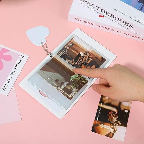 FRIUSATE Kpop Photocard Holder Book, 32 Pockets, 3 Inch, White | PVC, Mirror-Like Binder, Mini Photo Album for Kpop Photocards, Mini Card Binder thumbnail 5