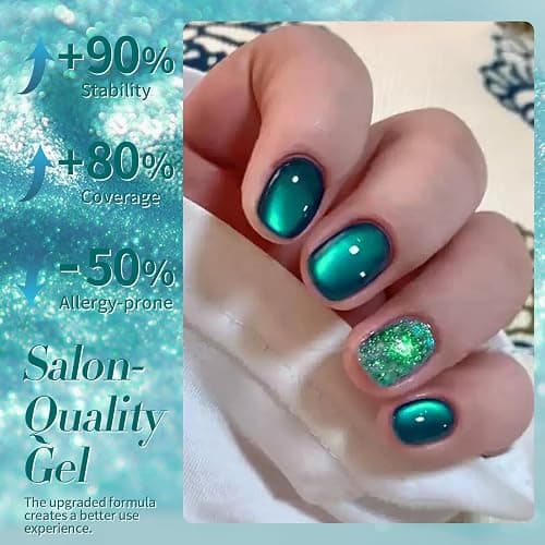 Born Pretty Blue Cat Magnetic Eye Gel Nail Polish Crystal Glass Sea Blue Magnetic Gel Polish Nail Art Manicure DIY at Home 15ML thumbnail 5