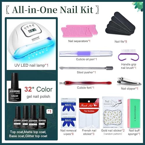 JODSONE 32 Colors Nail Polish Set With U V Light Manicure Nail Tools Nail Art Manicure Salon DIY at Home thumbnail 3