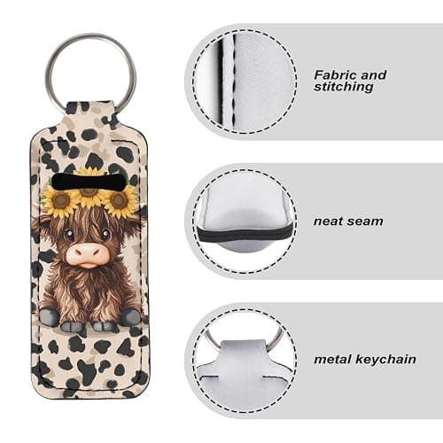 CLOHOMIN Chapstick Holder Keychain Chapstick Lipstick Holder Key Chain 3.7 x 1.5 Inch Lip Balm Holder for Women Girls thumbnail 6