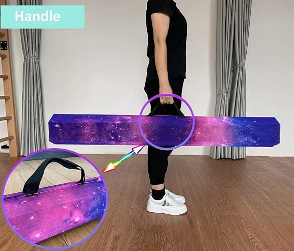 Marfula 6 FT / 8 FT / 9 FT Folding Gymnastics Beam Foam Balance Floor Beam | Extra Firm Foam Balance Beam with Suede Cover,Anti slip Bottom with Carry Bag,Fold Gymnastic Equipment For Kids Home Club Use thumbnail 3