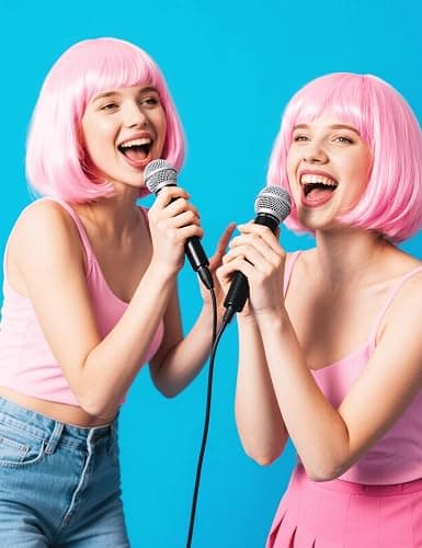 FSLLZCJY Light Pink Bob Wig with Heart Sunglasses - Heat-Resistant, Synthetic Fiber, Adjustable and Natural Looking thumbnail 7