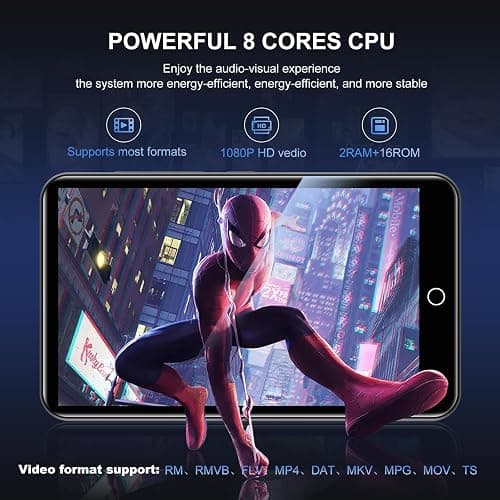 80GB MP3 Player with Bluetooth and WiFi, ZAQE 4" HD Full Touch Screen MP3 Player with Spotify, Amazon Music,YouTube,Pandora,Libby,Android MP4 Music Player for Kids (Black) thumbnail 4