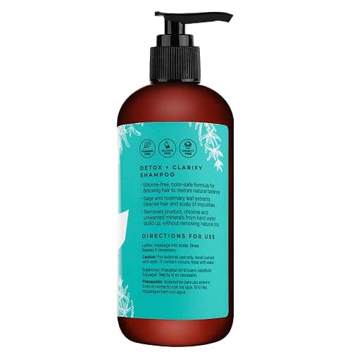 CIBU Detox + Clarify Shampoo 30007 Cleanses & Gently Removes Product Build Up, Chlorine, Hard Water Minerals | for All Hair Types & Color Treated | Revitalize Hair and Scalp | Refreshing Scent 11.83oz thumbnail 2