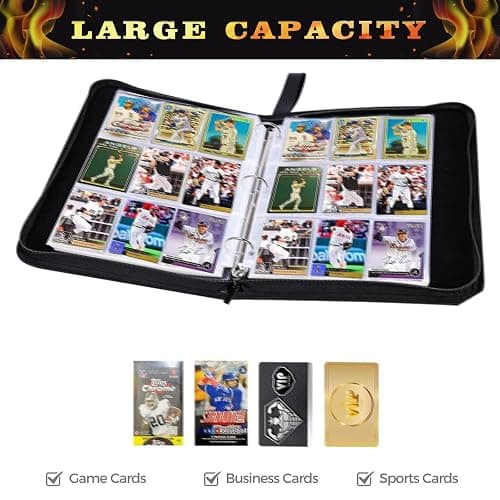 Basketball Card Binder 9 Pocket, Trading Card Binder with Sleeves, Sports Card Binder Collectible Trading Card Albums Fits 900 Cards with 50 Removable Sleeves thumbnail 5