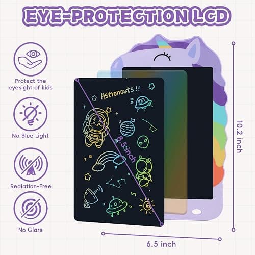 Unicorn Toys LCD Writing Tablet for Girls Kids,Colorful Toddler Drawing Tablet for Educational Baby Girl, Doodle Board Pad Toy for 3 4 5 6-12 Years Old Kid Birthday Party School, 8.5 Inch Purple thumbnail 2