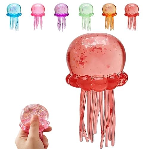 Jellyfish Design Squeeze Stress Ball, Ultra Soft Slow Rise Sensory Fidget Toy, Summer Sensory Stress Relief, Gift for Office Desk Party Favors Birthday Gift (6#Watermelon Red) - Image 1